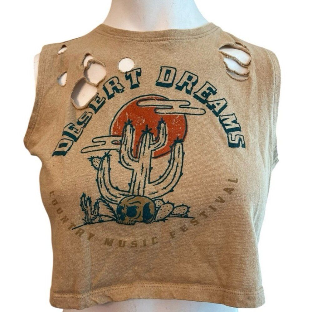 Recycled Threads Desert Dreams Small Tank Top Country Music Festival Thrashed